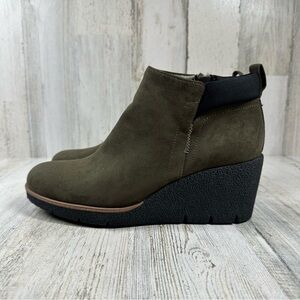 NEW Dr. Scholls Women's Berklie Green Black Wedge Ankle Boots #1369